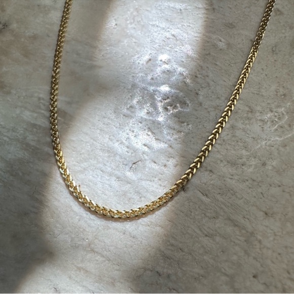14k Solid Gold Adjustable Length Wheat Chain “adjusts up to 22 inches long” - Picture 2 of 7